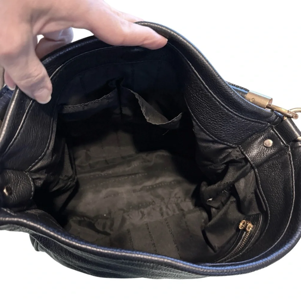 Marc by Marc Jacobs Black Pebbled Leather Hobo Bag Gold Hardware Shoulder Purse